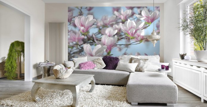 Papier peint photo avec des fleurs
