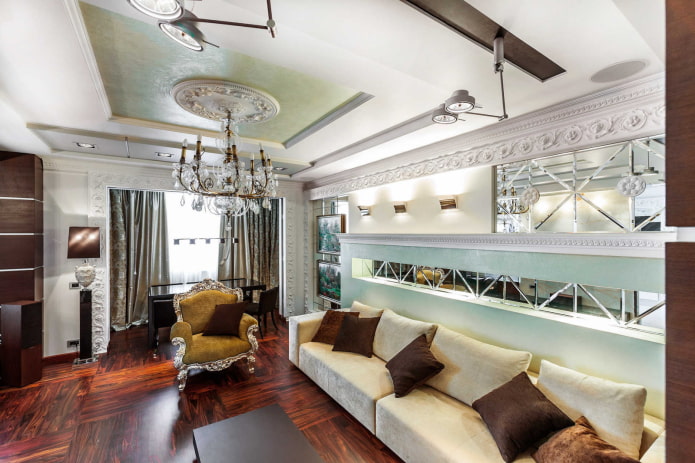 intérieur de salon de style éclectique