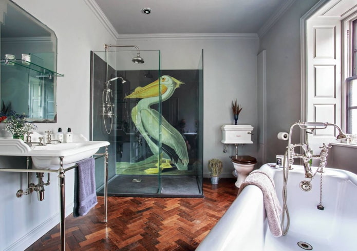 intérieur de salle de bain de style éclectique
