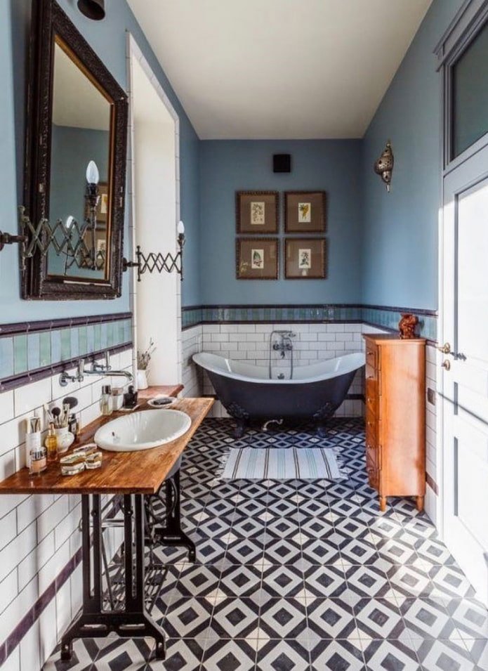 salle de bains de style éclectique