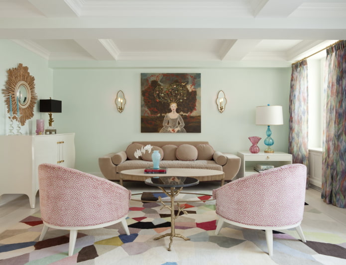 Schéma de couleurs de l'intérieur de style éclectique
