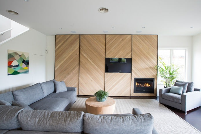 mur de tons de bois naturels