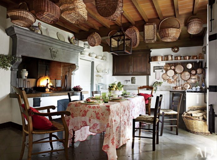 cuisine avec décor de panier