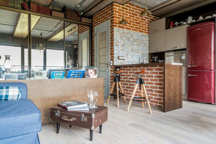 Intérieur d'un petit loft de 33 m².