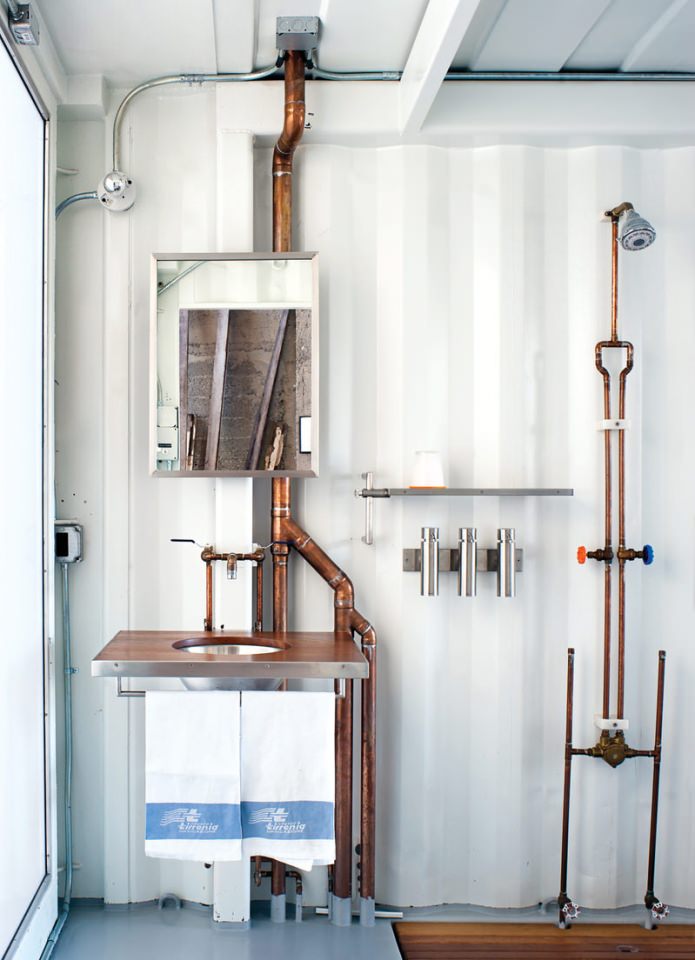 Décoration de salle de bain style loft