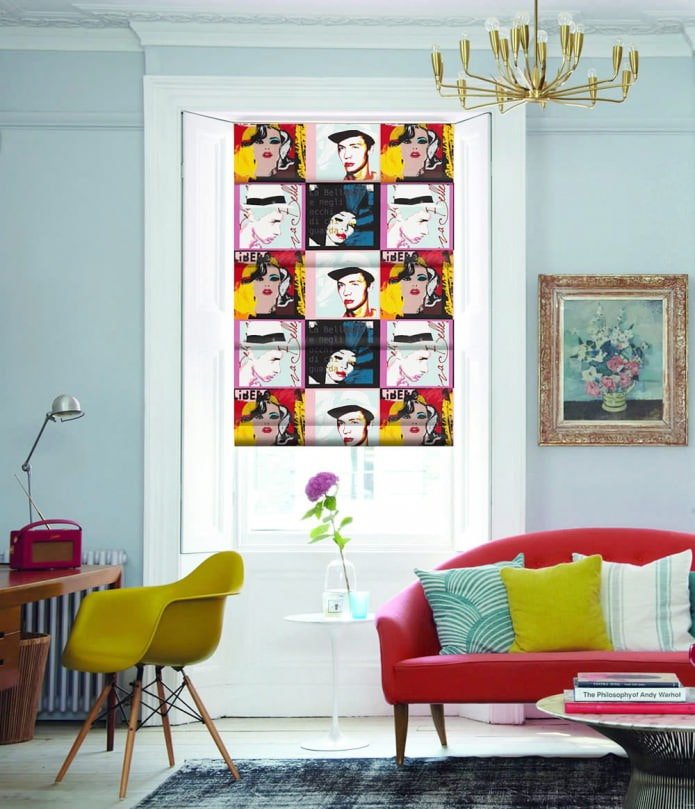 rideaux de style pop art