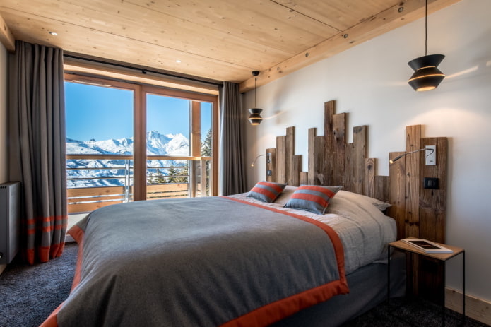 décoration de chambre dans un style rustique