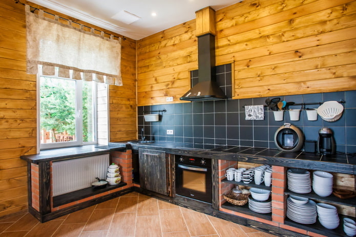 Intérieur de cuisine de style rustique