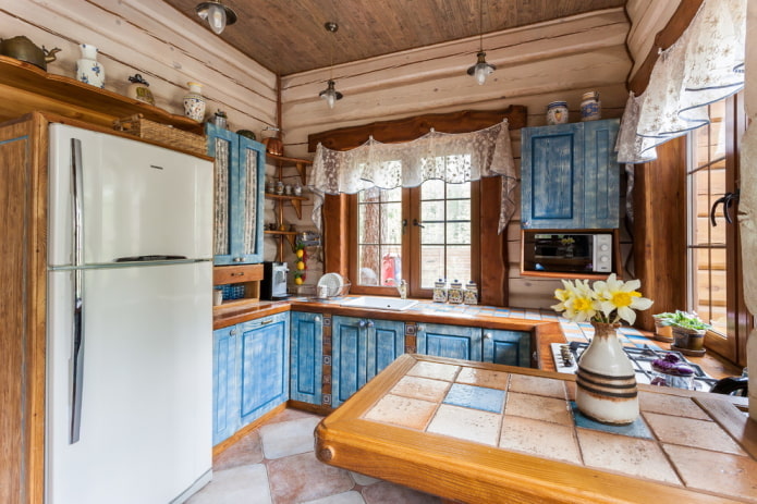 Intérieur de cuisine de style rustique