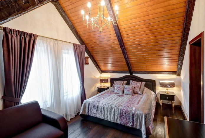 Éclairage de chambre de style rustique