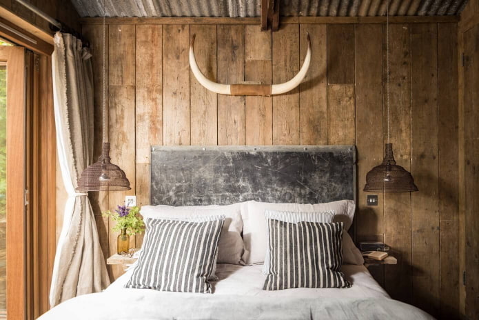 Décoration de chambre de style rustique