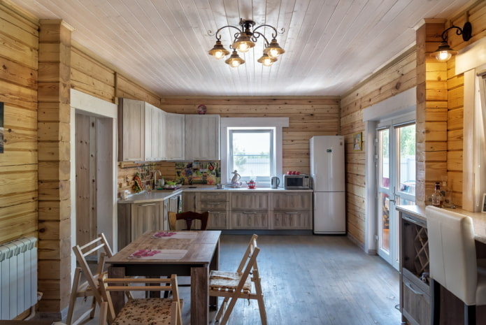 Éclairage de la chambre de style rustique
