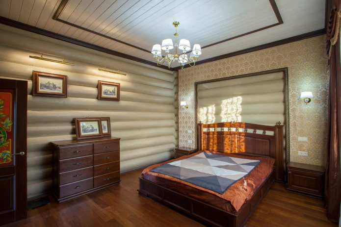Éclairage de chambre de style rustique