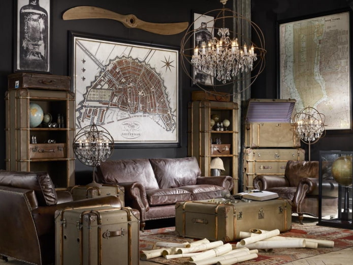Décoration de salon steampunk