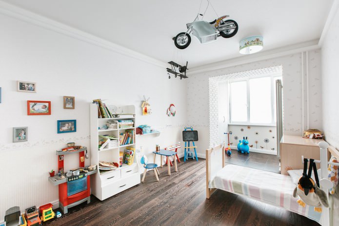Chambre d'enfant pour un garçon dans un style scandinave