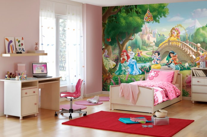 chambre d'enfant avec papier peint photo