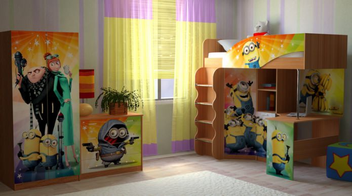 Les Minions dans la chambre d'enfant