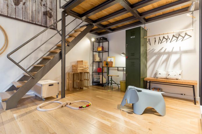 style loft dans la chambre d'enfant