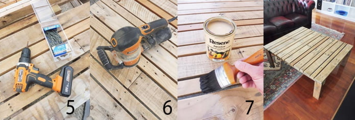 Table basse étapes 6-7