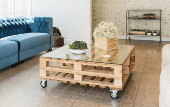 Table basse en palette