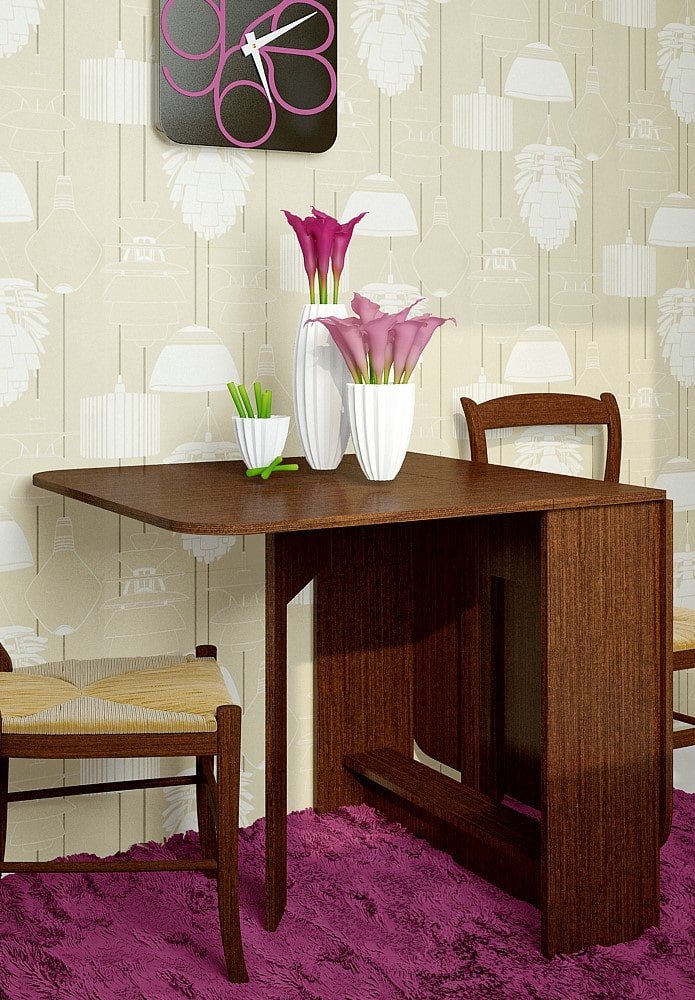 table pliante marron à l'intérieur