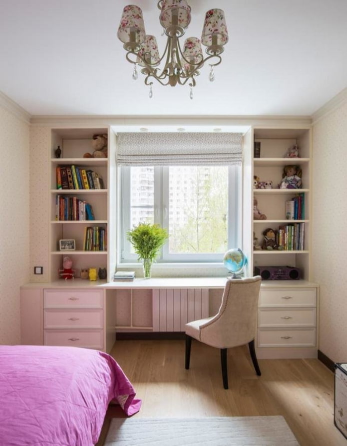 table dans une chambre de fille