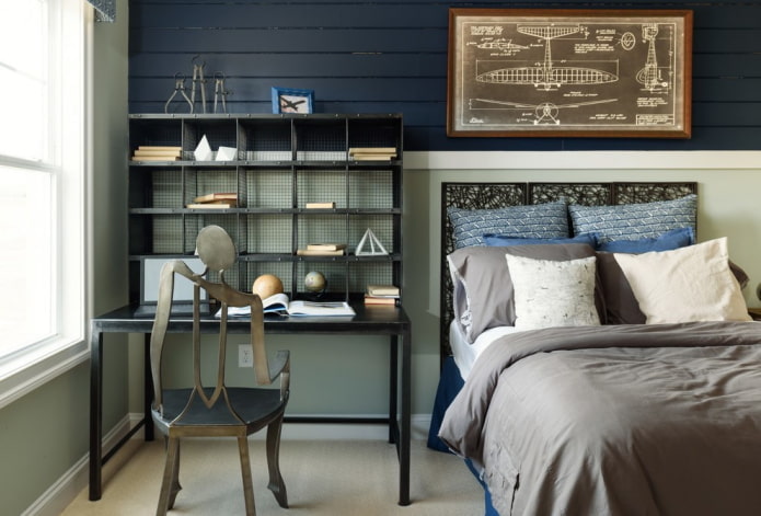 Bureau dans un intérieur de style loft