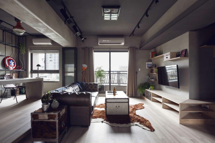 studio design in industrial style