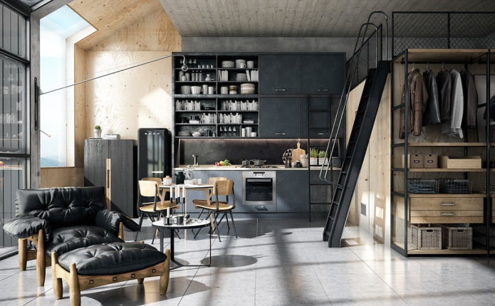 Décoration de studio de style industriel