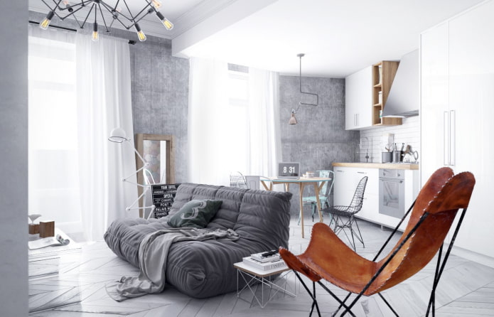 Intérieur de studio de style industriel