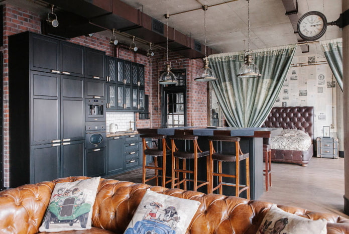 Aménagement de studio de style industriel