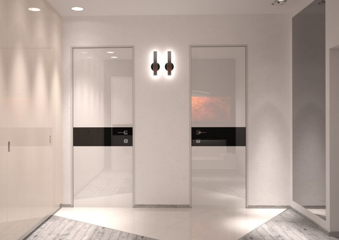 Portes brillantes de teinte claire à l'intérieur