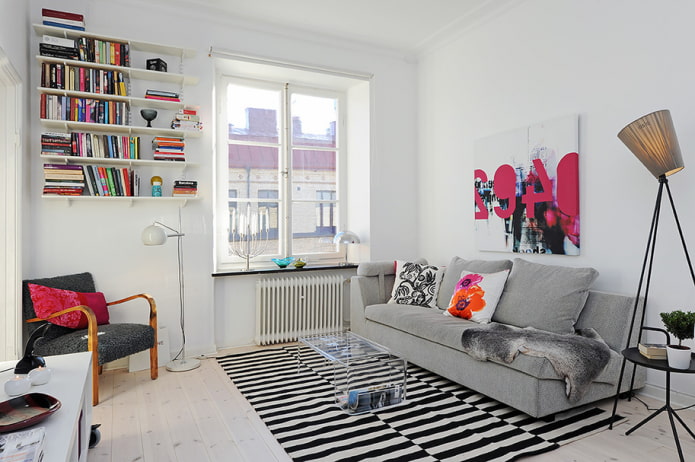 ottoman dans l'intérieur de style scandinave