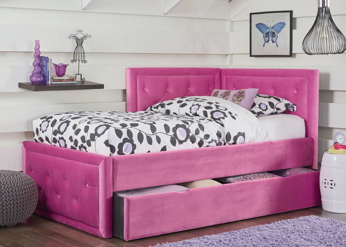 pouf d'angle à l'intérieur