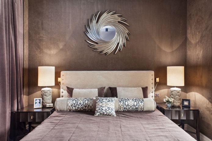 papier peint en velours dans l'intérieur de la chambre