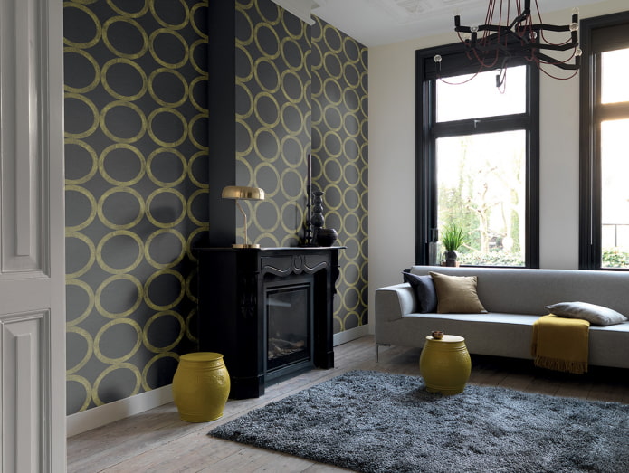 Papier peint en tissu noir à l'intérieur