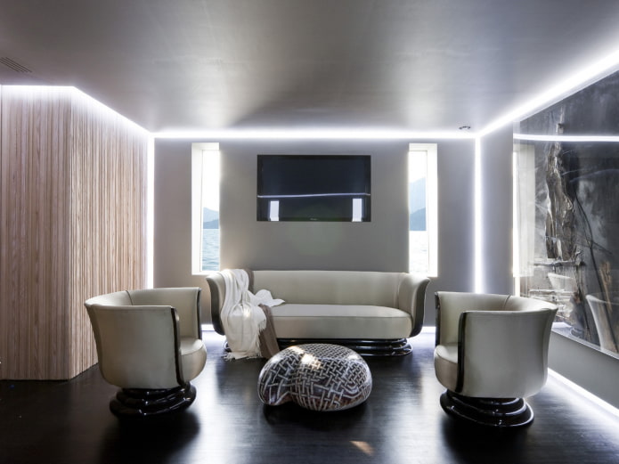 Plafond tendu métallique