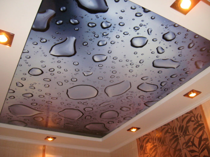 Plafond tendu texturé imitation eau