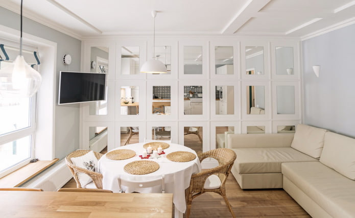TV dans le coin du salon intérieur