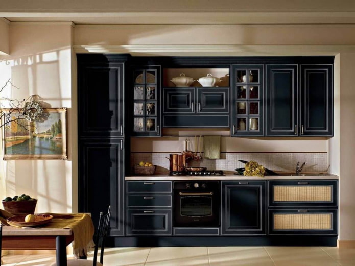 Ensemble de cuisine sombre