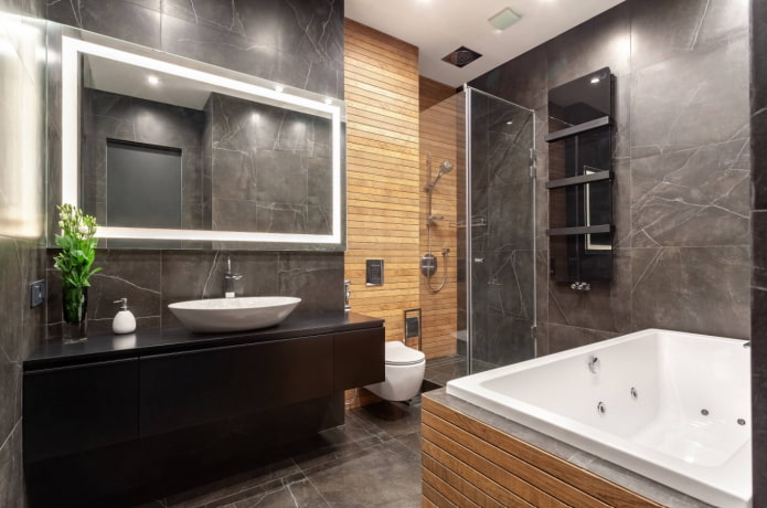 boiseries dans la salle de bain