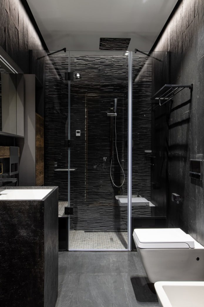 salle de bain allongée