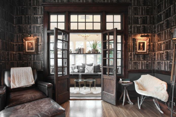 Portes battantes avec inserts en verre