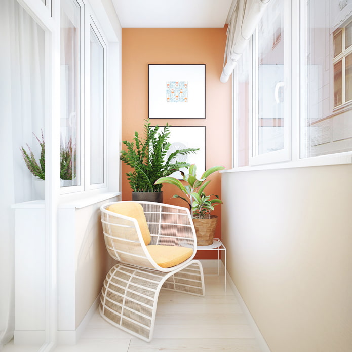 Mur en terre cuite sur le balcon