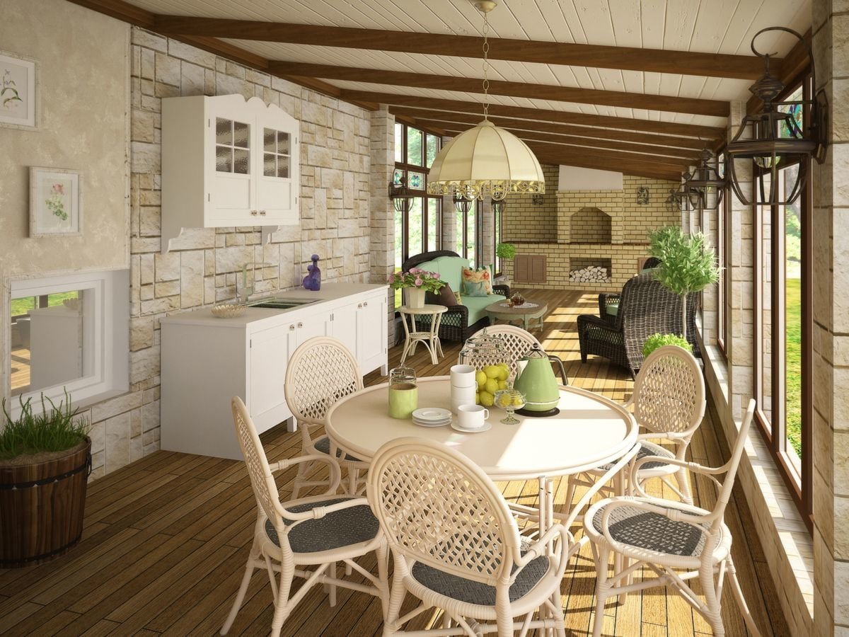 intérieur de véranda confortable