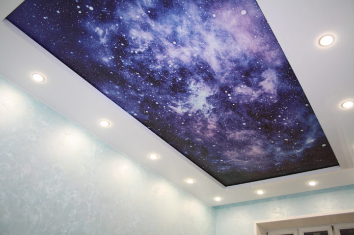 Toile tendue avec l'image du ciel étoilé