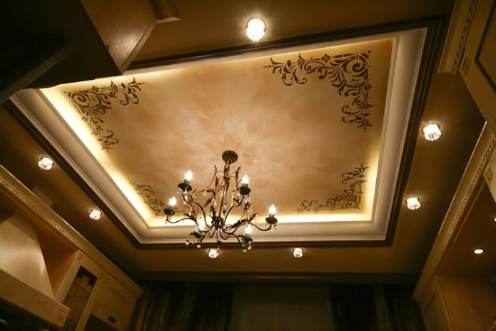 décoration de plafond au pochoir