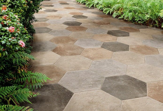 carreaux de pavage en forme d'hexagone