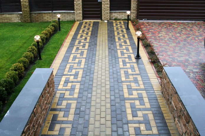 dalles de trottoir à motifs