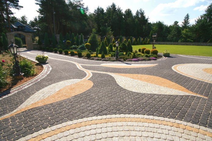 dalles de trottoir à motifs